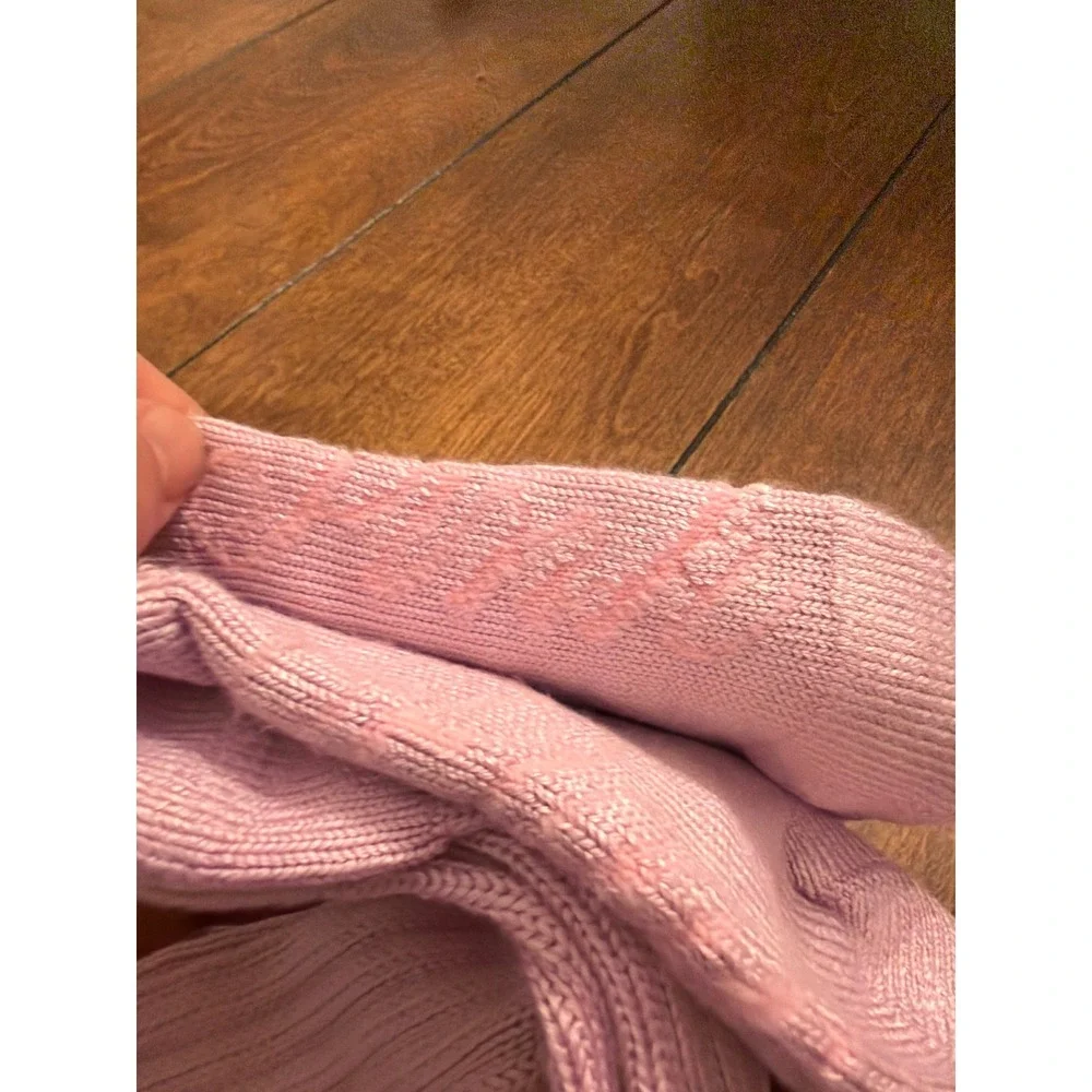Pink Victoria's Secret Ribbed Slouch Socks Rhinestone Bow Lavender One Size NWT